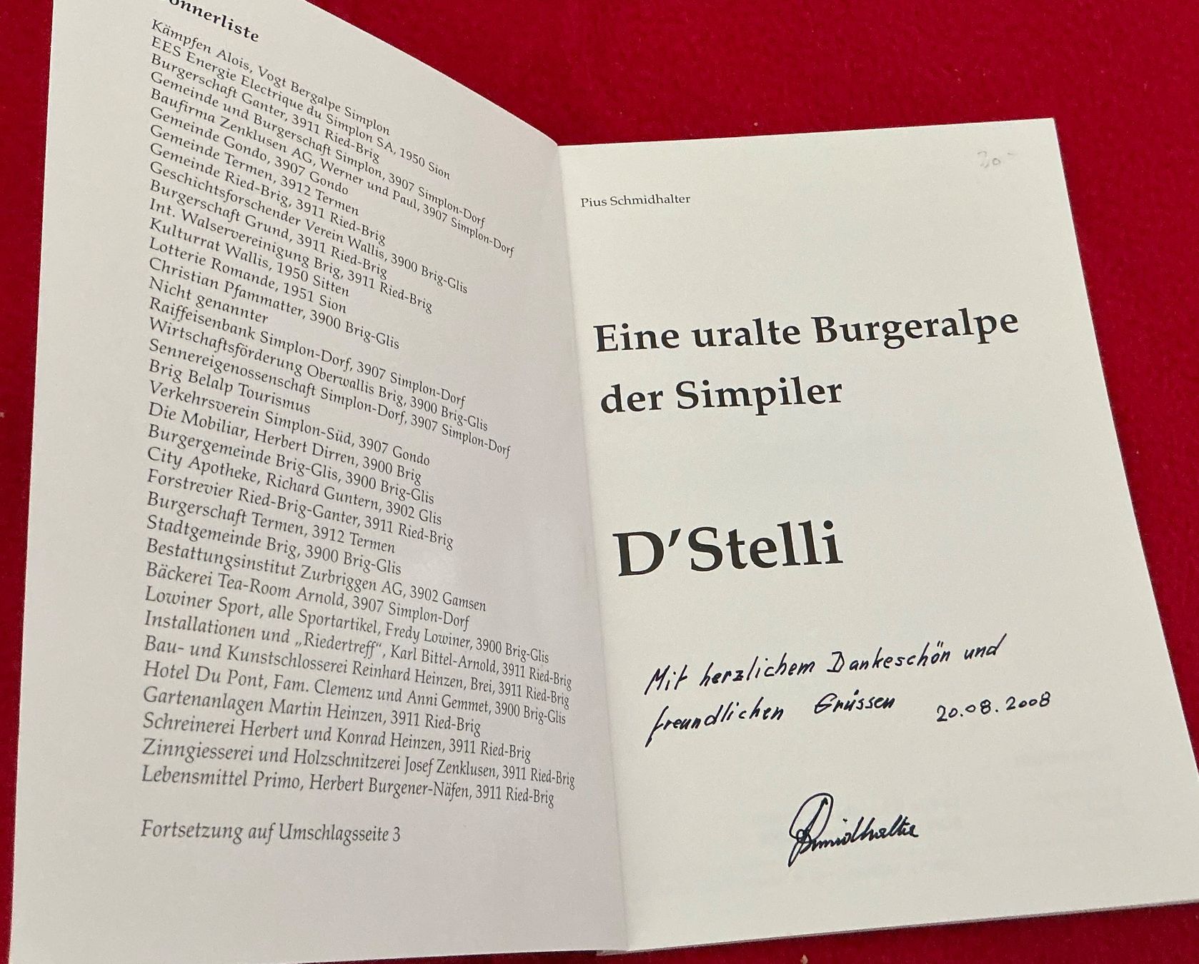 Libri: D’Stelli Eine uralte Burgeralpe der Simpiler" - Schmidhalter – Usato da Crans-Montana venduto da plainemorte 1