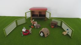 Schleich Kaninchen mit Gehege und Zubehör