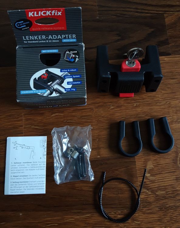 KLICKfix Lenkeradapter Mit Schloss Für Fahrrad Tasche Und Korb - View #4