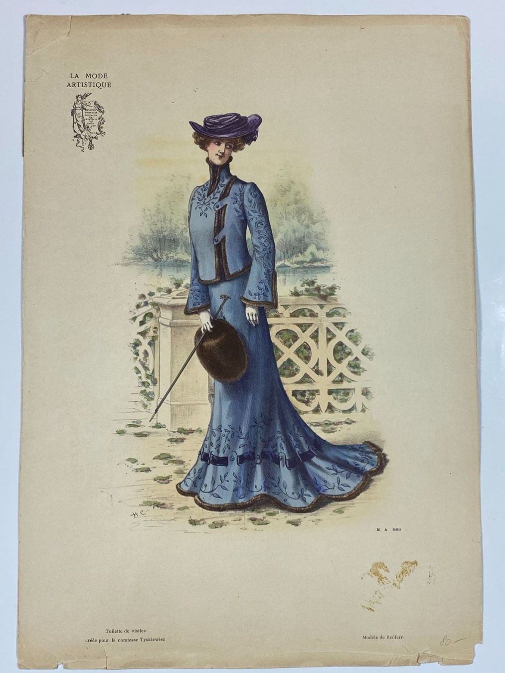 Stiche: Modeblatt Mode Lithografie Paris antik – Gebraucht aus Wollerau von Sammler-Ecke