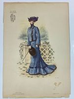 Modeblatt Mode Lithografie Paris antik