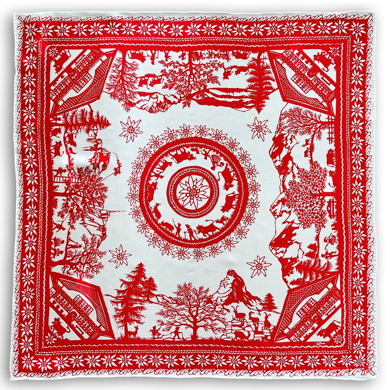 Coperte: Nickituch SCHERENSCHNITT Decke 55 cm x 55 cm Tuch ROT – Nuovo (secondo la descrizione) da Effretikon venduto da Coffee
