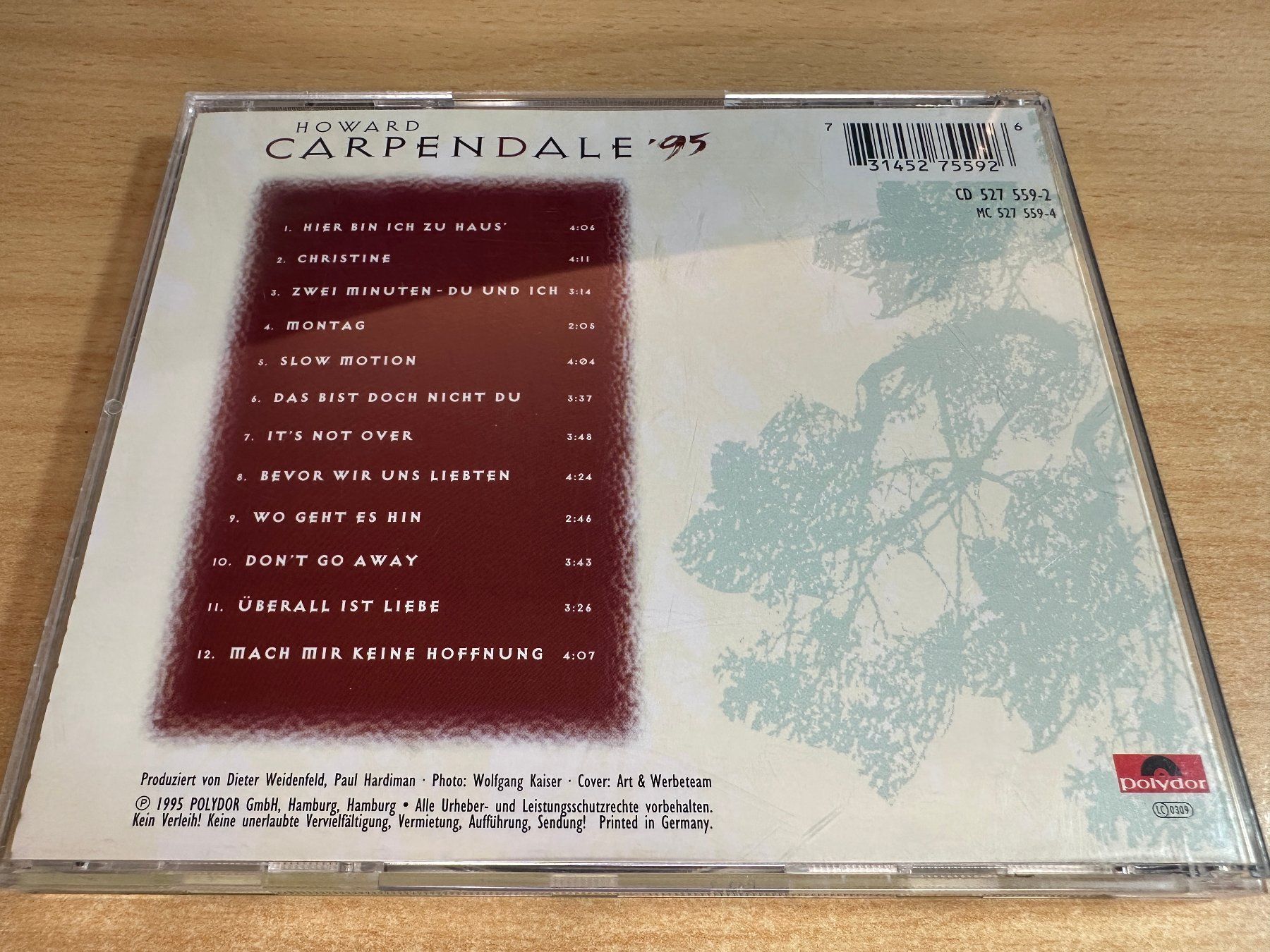 CD: C1 Howard Carpendale – Howard Carpendale '95 – Usato da Rikon im Tösstal venduto da Alpenmutz 1
