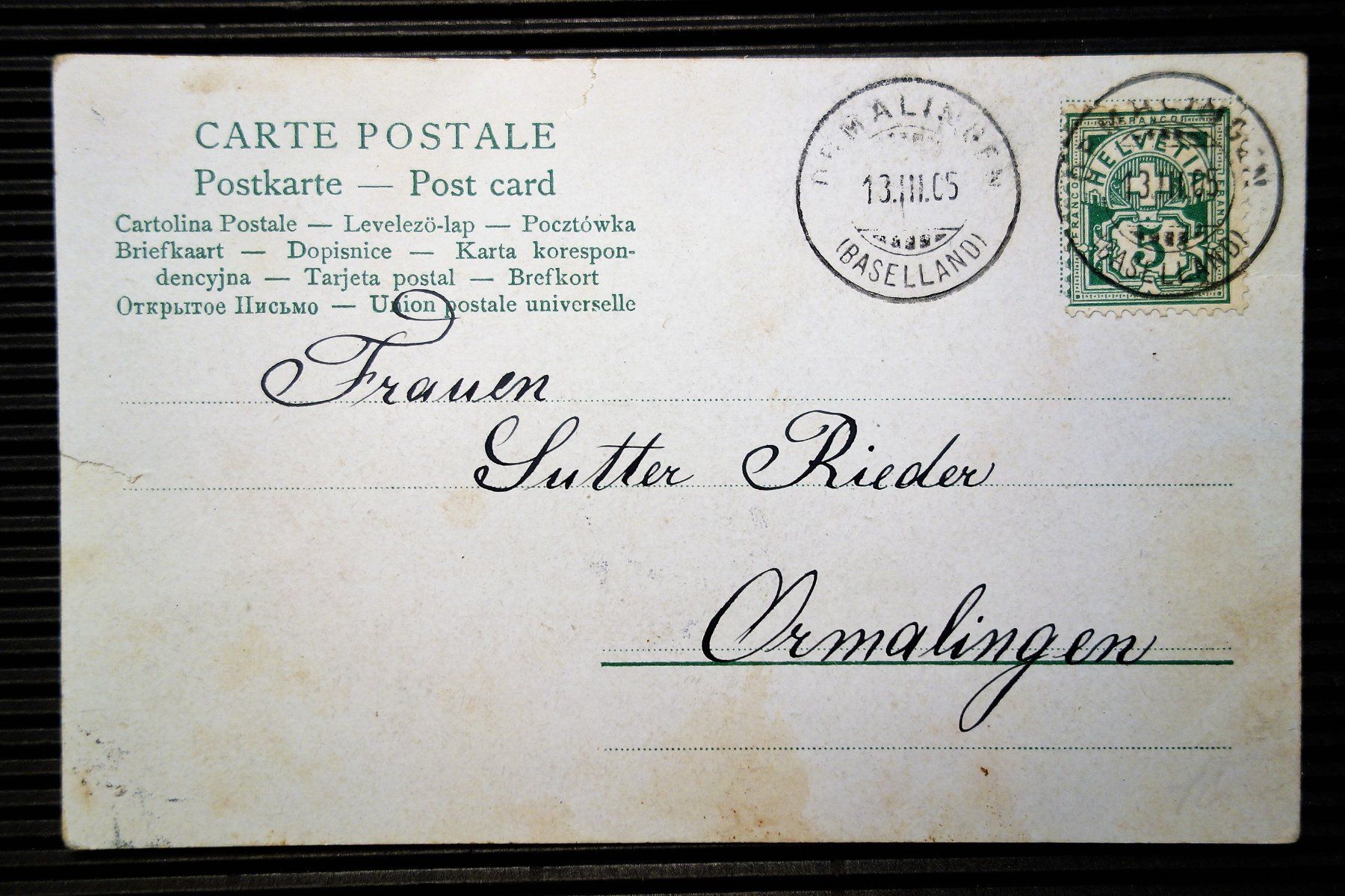 Cartoline postali: 1905 Postkarte "Das Mutterherz" – Usato da Mettmenstetten venduto da Sutasso 1