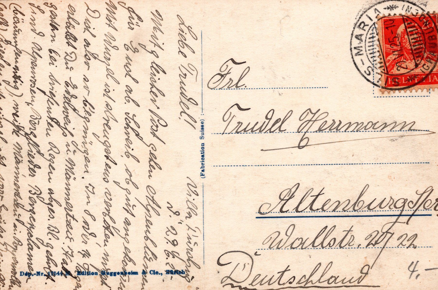Cartoline postali: 0134 Postkarte / Ansichtskarte - Piz Bernina  1925 – Usato da Reinach BL venduto da Boston-Verkauf 1