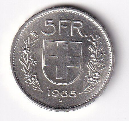 Tutti le monete: 5 Franken 1965 fast unz – Usato da Neuchâtel venduto da karlpierrino