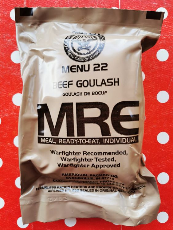 Original US Army MRE Menu #22 Beef Goulash Insp. 2/25 | Kaufen Auf Ricardo