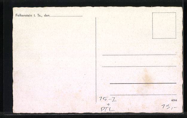 Cartoline postali: Falkenstein i. Ts., Teilansicht mit Luft – Usato da Berlin venduto da bartko-reher 1