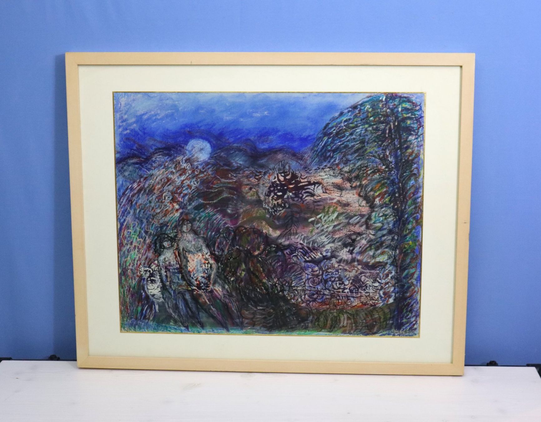 Gemälde: Gershon Knispel 1932.2018, grosses Pastell, Mischtechnik – Gebraucht aus Zug von Kunst-Fundgrube 3