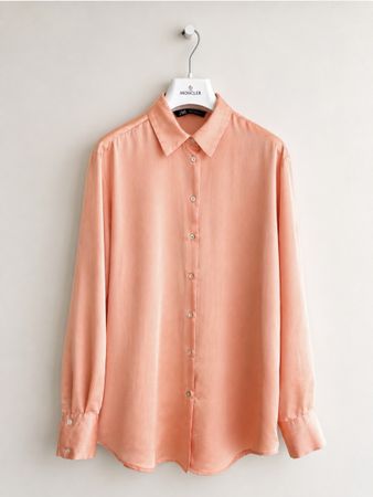Zara Satinbluse Apricot/Peach – Gr. XS – nur 1x getragen