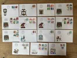 Schweiz - 15x FDC DAUERMARKEN