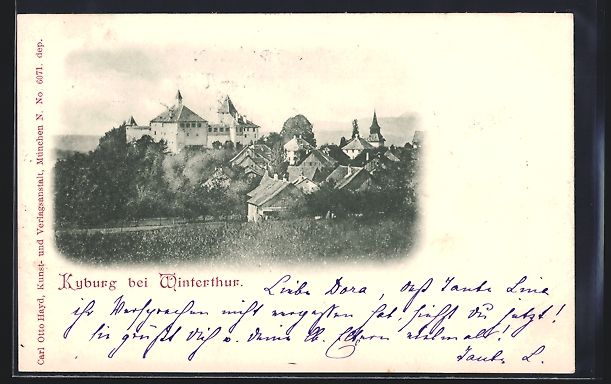 Ansichtskarten: AK Winterthur, Teilansicht mit Kyburg – Gebraucht aus Berlin von bartko-reher