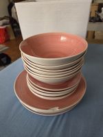 Teller Set, rosa, 18-teilig