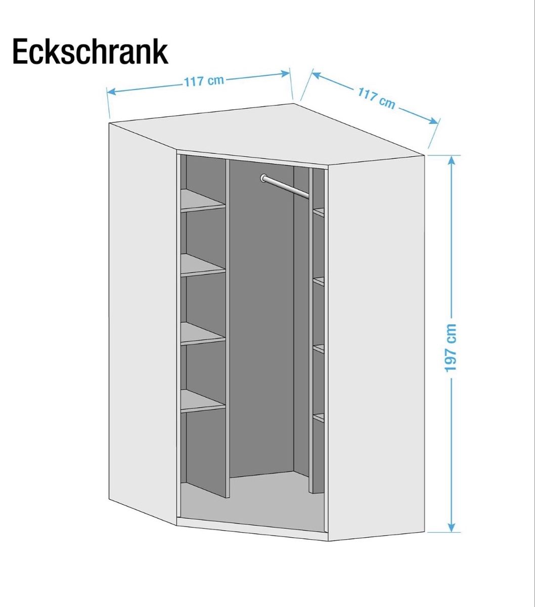 Armadi: Eckschrank grau mit Spiegeltüren – Usato da Zürich venduto da roo_8xd6 3