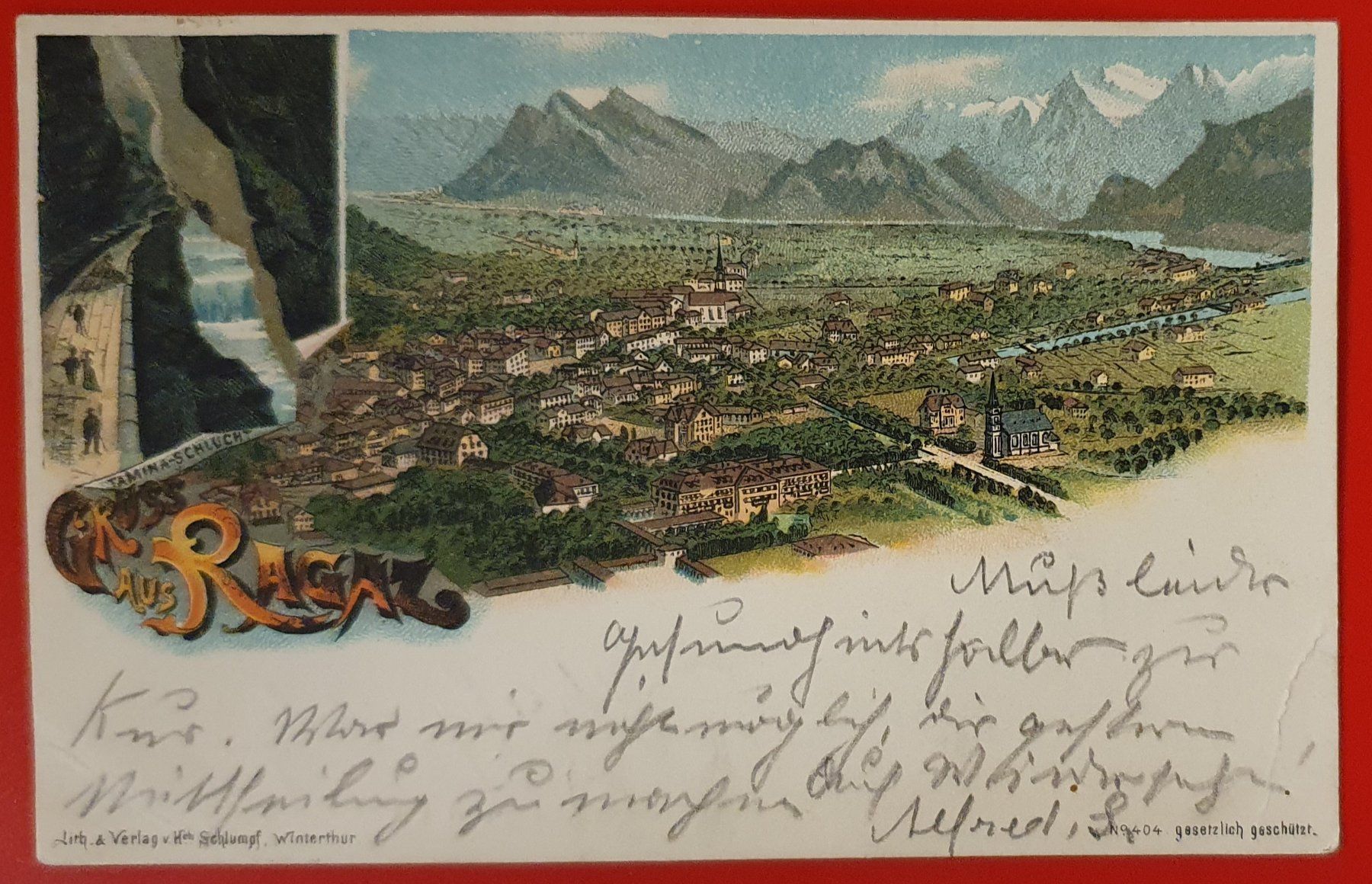 Cartoline postali: Gruss aus Ragaz 1899 – Usato da Kreuzlingen venduto da Rschweiz1
