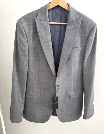 Ted Baker Woll Sakko Grau kariert Gr. 38R – Neu