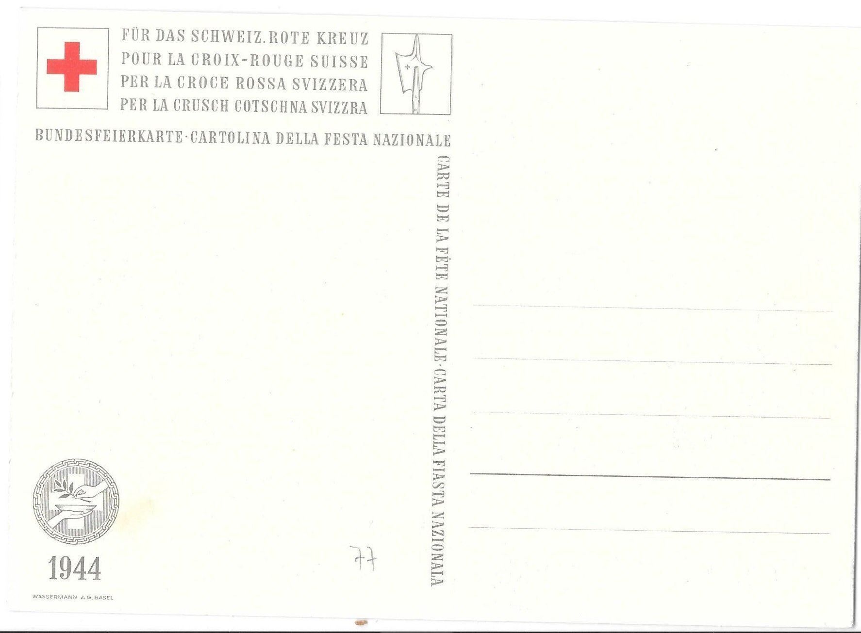 Tutti i francobolli: Bundesfeier-Postkarte Nr. 77 ** 1944 – Nuovo (secondo la descrizione) da Olten venduto da clotaldi 1