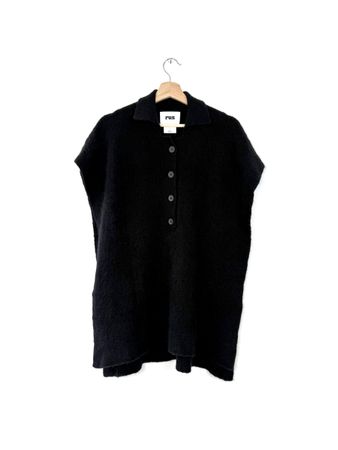RUS Strickjacke ärmellos, schwarz, Grösse S, Wollmischung