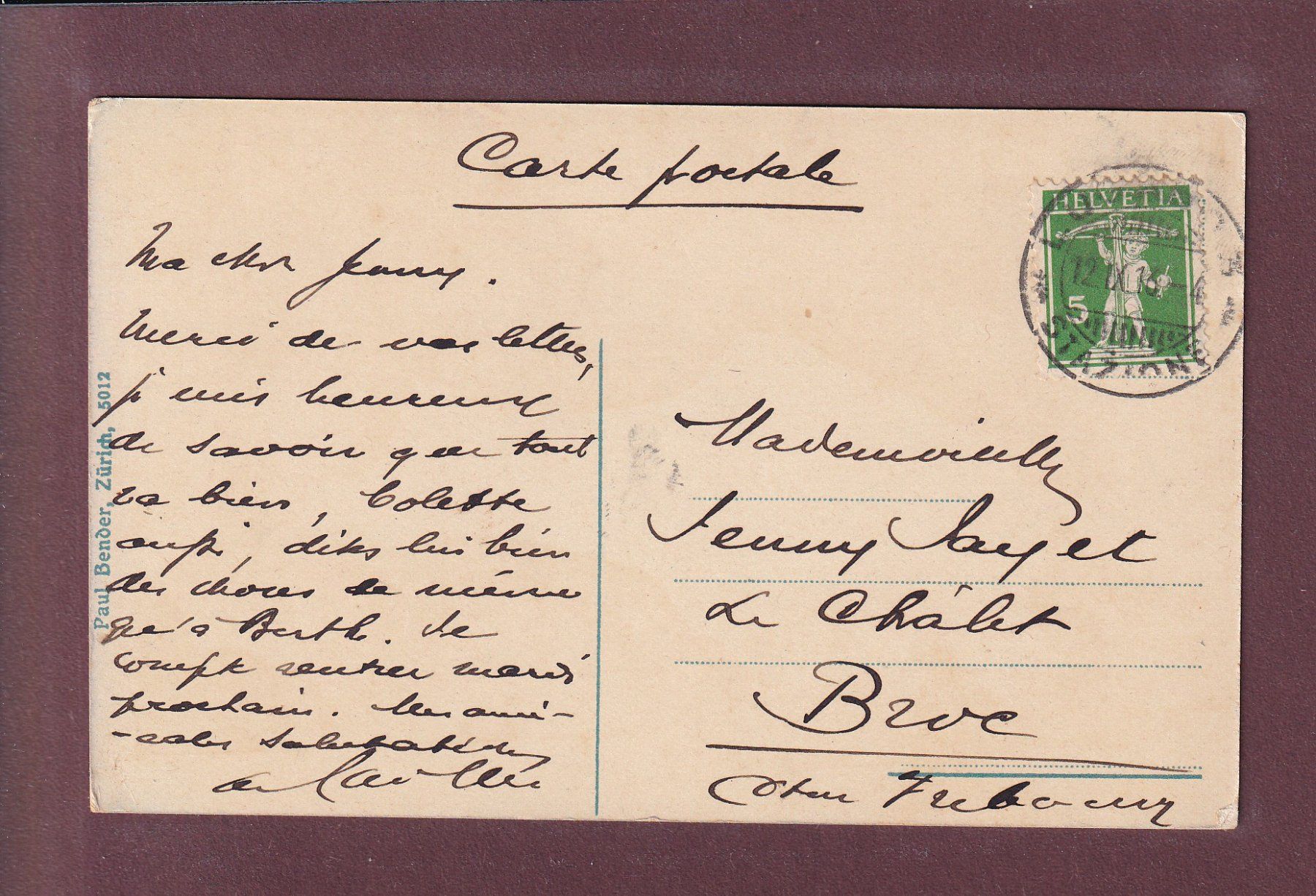 Ansichtskarten: Motivo nella VAL SOLDA e Castello - 1913 – Gebraucht aus Pully von nicecards 1