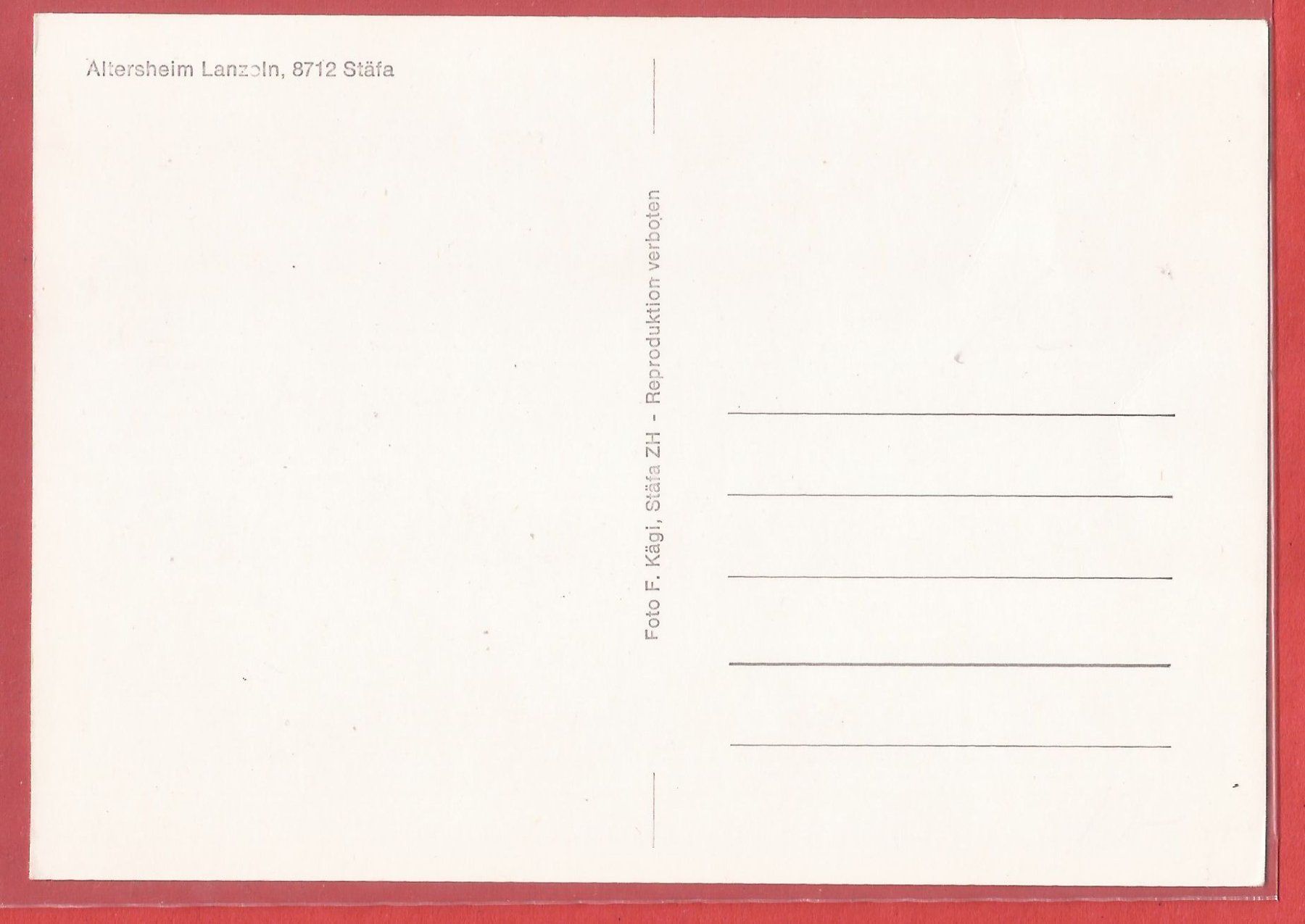 Cartes postales: Stäfa - Altersheim Lanzeln - ca. 1960 – D'occasion à Fislisbach par Porano 1