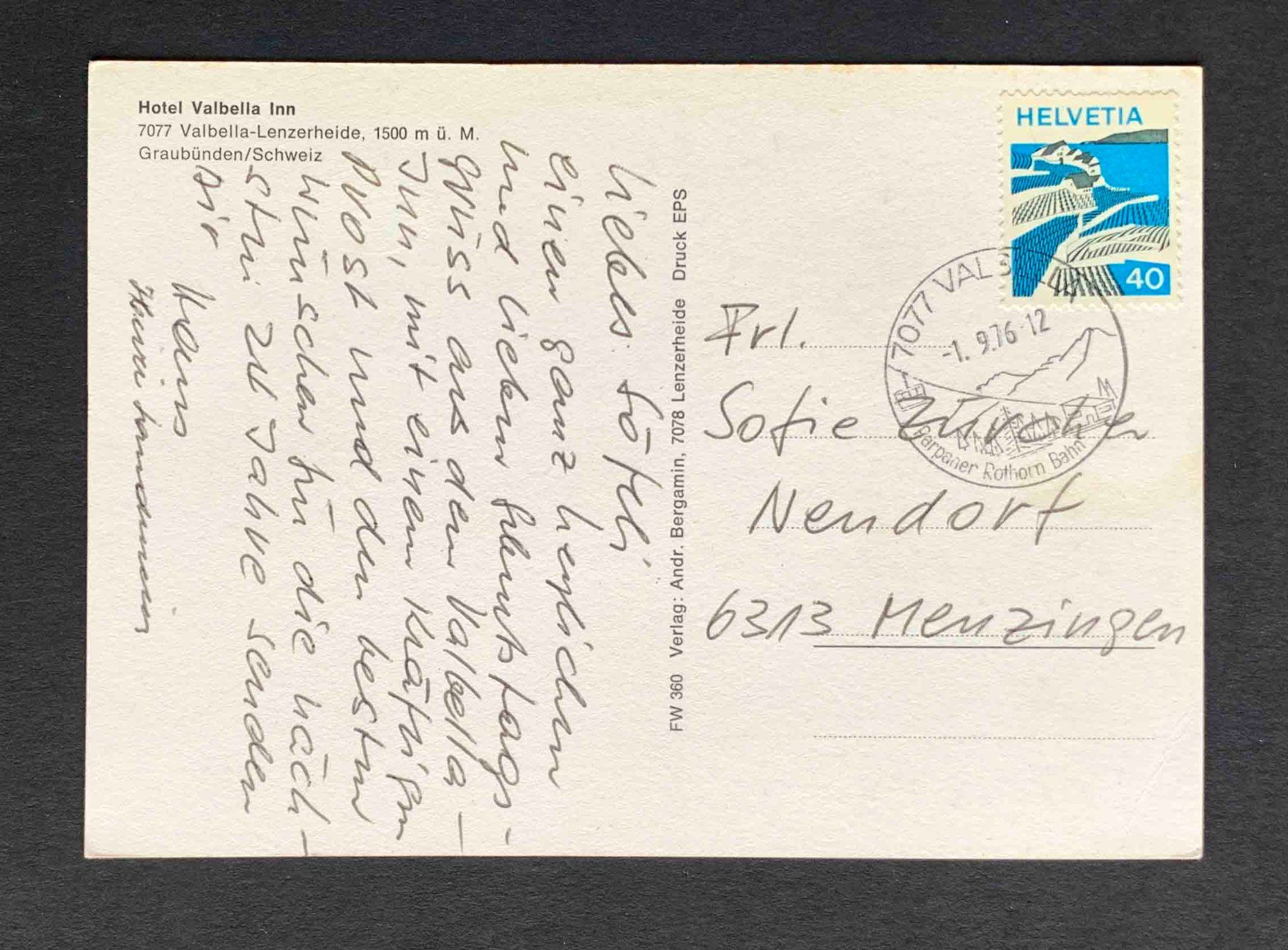 Cartoline postali: AK Hotel Valbella Inn Valbelle Lenzerheide – Usato da Goldau venduto da artelier1 1