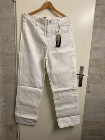 ZIGN Studio Organic Cotton White Denim Jeans, Size 44