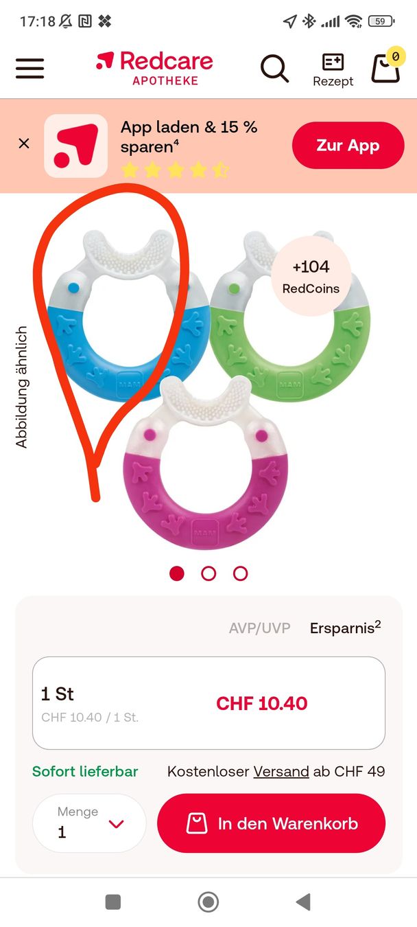 Jouets: MAM Bite & Brush – D'occasion à Dübendorf par phoebe013