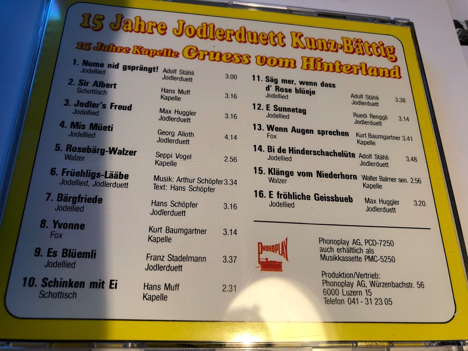 CD: Jodlerduett Kunz- Bättig – Usato da Arth venduto da Vrecam51 1