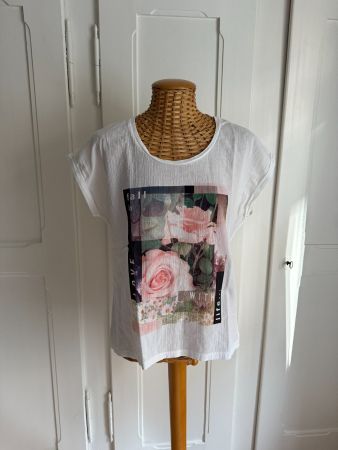 CREAM - T-Shirt weiss mit Print L