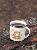 Herbst Igel Emaille Tasse Tee Kaffee NEU