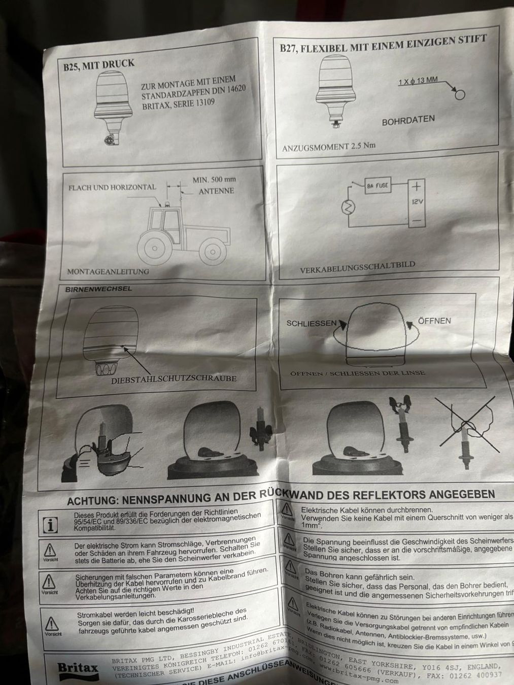 Lampade: Warnleuchte Britax 13109 NEU 12/24V Polycarbonat – Nuovo e nell'imballaggio originale da Regensdorf venduto da RCM_8105Regensdorf 4