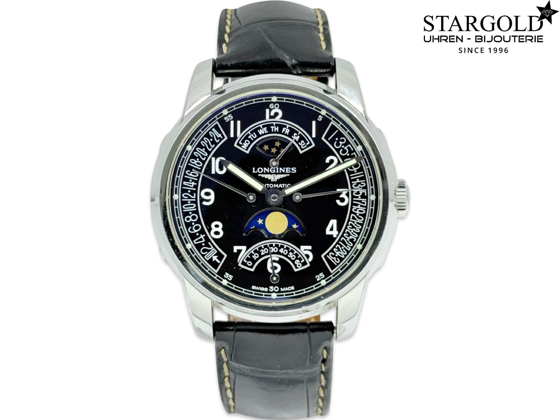Longines Orologi: Longines Saint-Imier Retrograde Moonphase - L2.764.4.53.6 – Usato da Zürich venduto da Stargold-Uhren