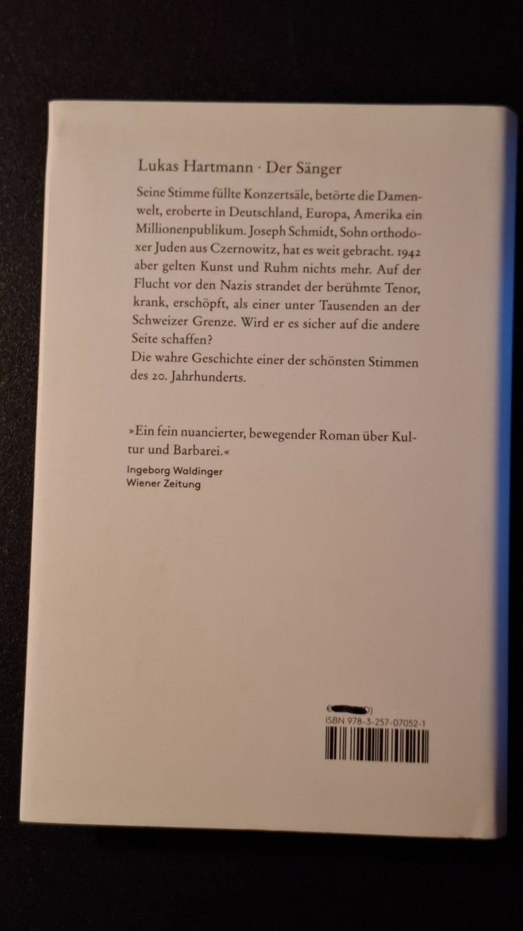 Livres: *Der Sänger* Lukas Hartmann / fE – D'occasion à Brütten par Sigimi 1