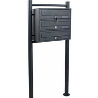BITUXX 3er Briefkastenanlage Grau