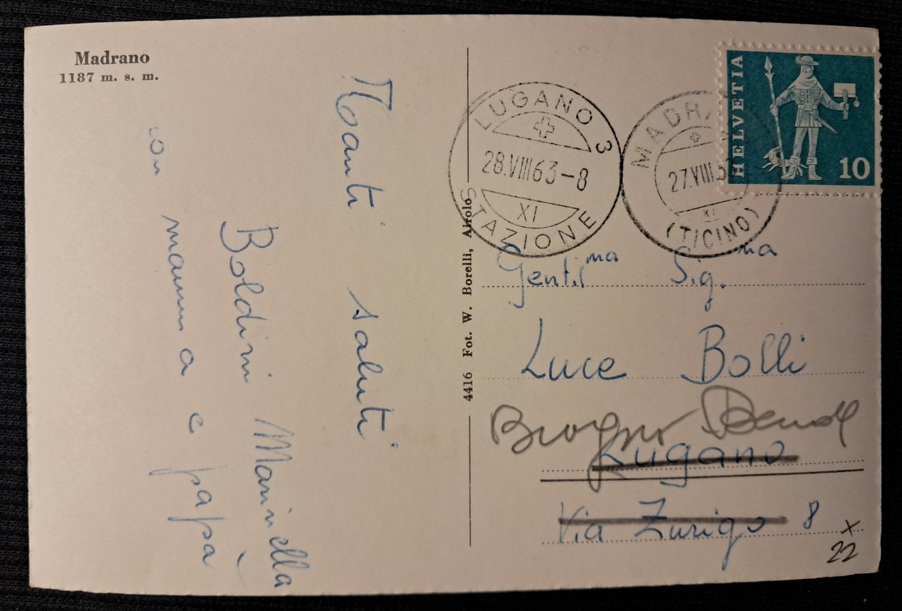 Cartes postales: MADRANO 1963 – D'occasion à Ponto Valentino par giorgia06 1