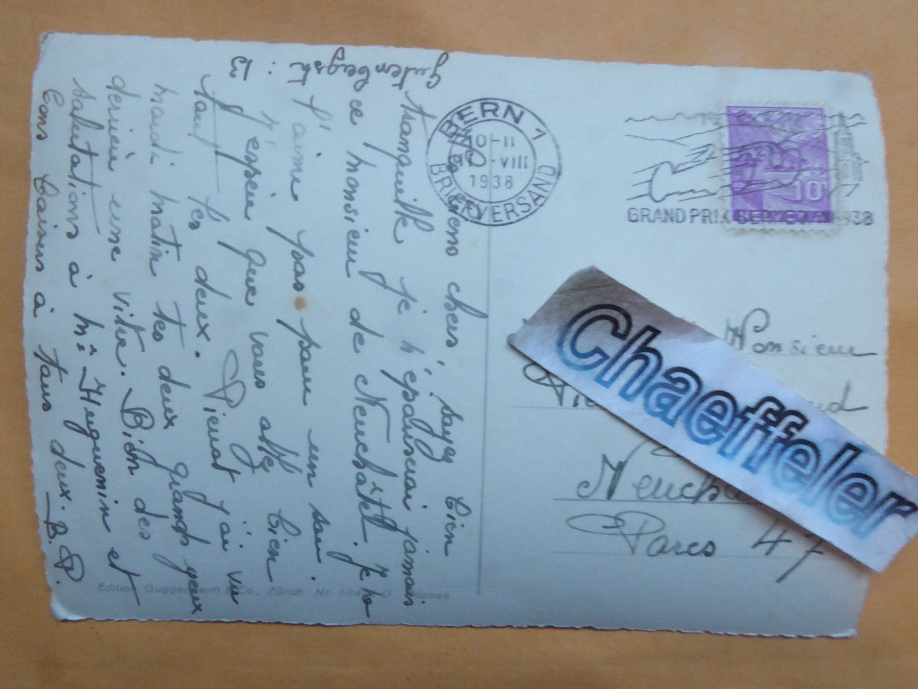 Cartoline postali: 1938 Bern. Generalansicht vom Gurten aus – Usato da Zürich venduto da Chaeffeler 1