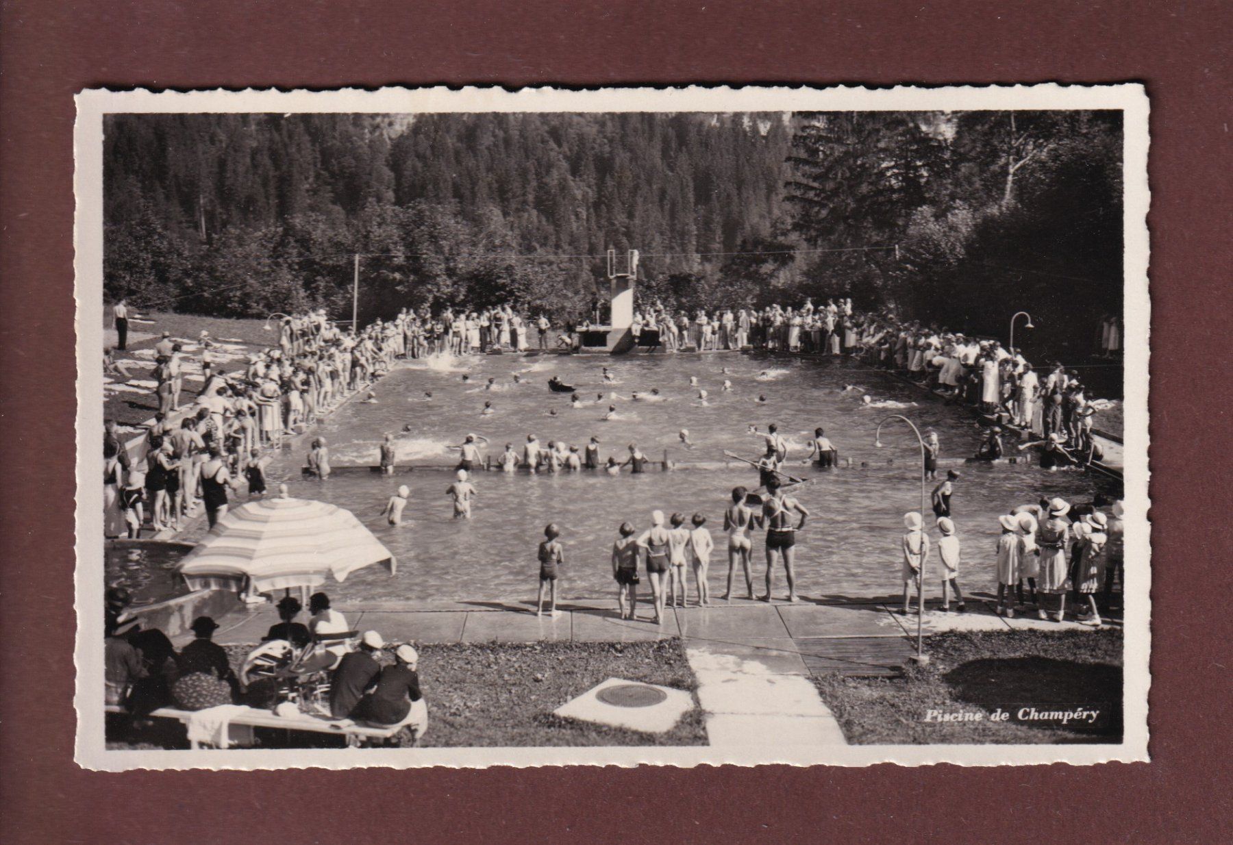 Ansichtskarten: Piscine de CHAMPERY – Gebraucht aus Pully von nicecards