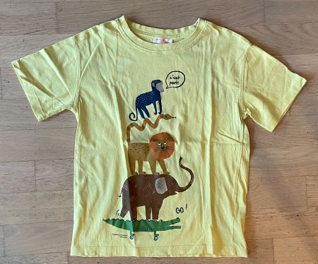 DPAM T-shirt jaune anis imprimé animaux t.140 / 10 ans