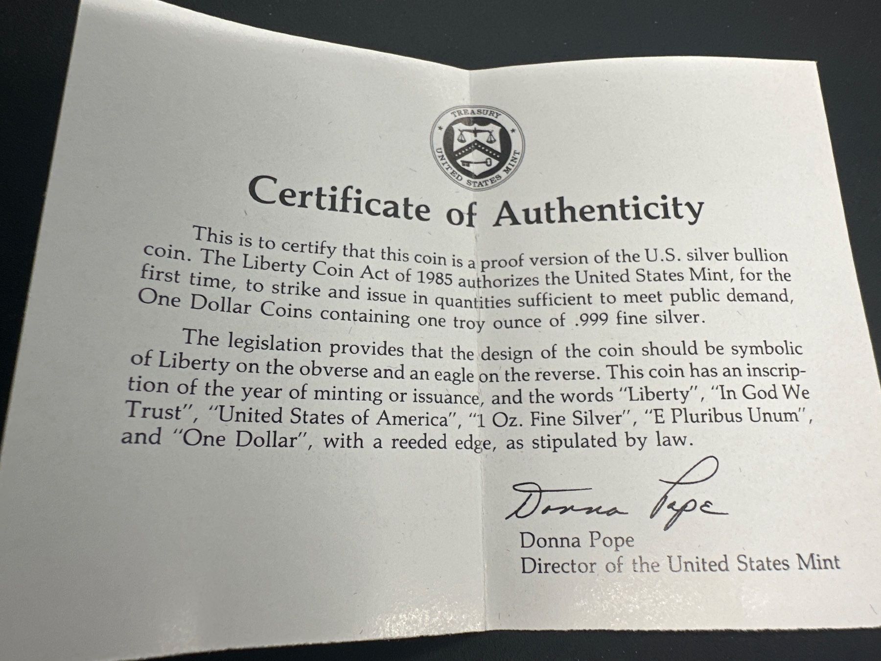 Tutti le monete: 1 Unze Silber American Eagle 1986 mit Originalbox – Nuovo e nell'imballaggio originale da Herisau venduto da herau 6