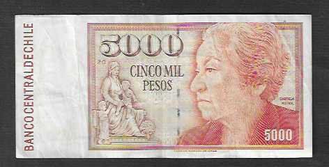 Billets de banque: Chile  5000  Pesos  1997  Gebraucht – D'occasion à Gordola par coinsandnotes