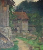 A. Schenk, Ländliche Dorfidylle in den Bergen