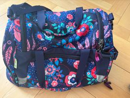 Satch Sporttasche, Blumenmuster blau, guter Zustand