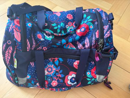 Satch Sporttasche, Blumenmuster blau, guter Zustand