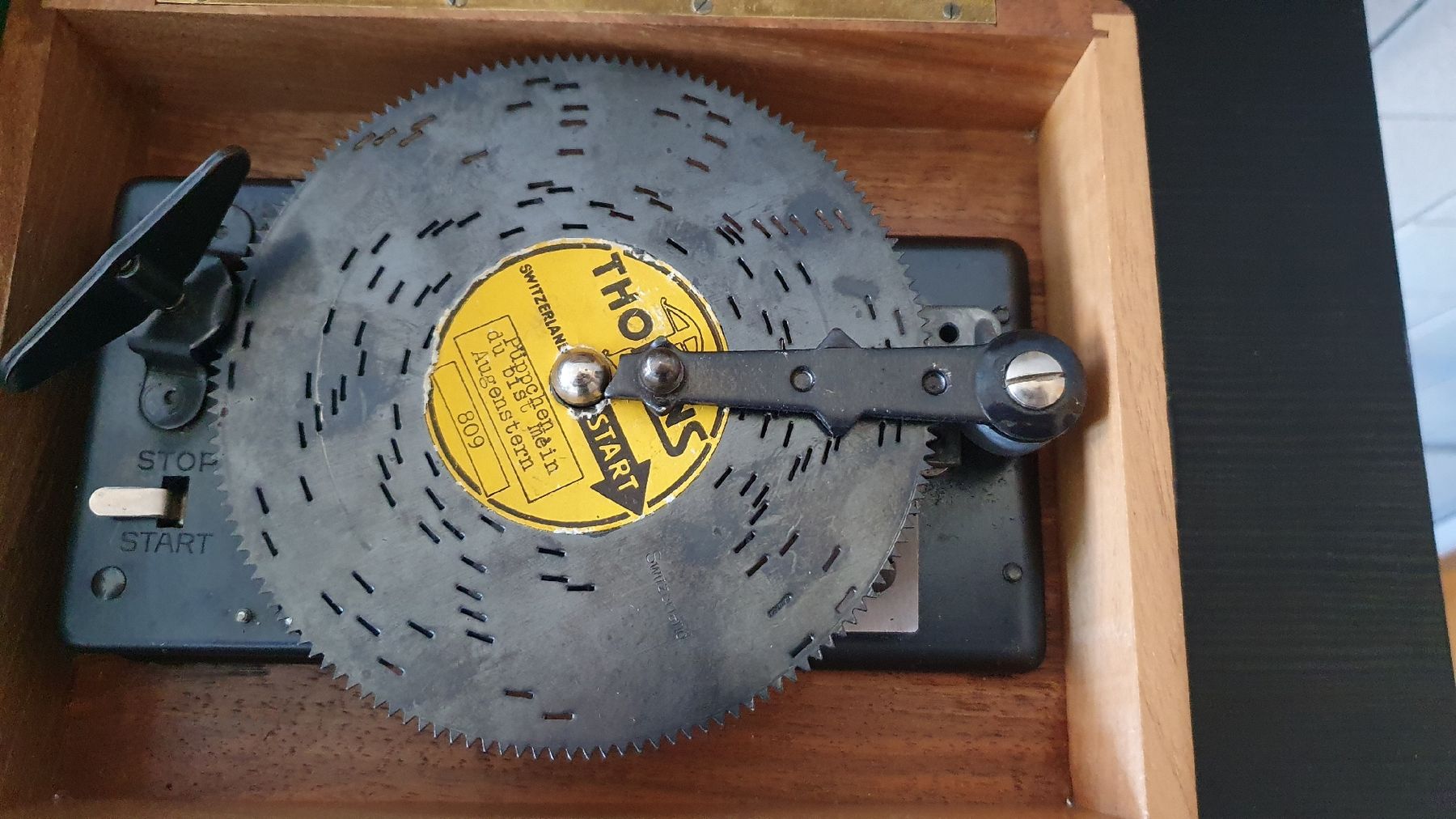 Thorens Carillon: Thorens Musikdose Spieldose mit 10 Platten – Usato da Dietikon venduto da Allegra34 9