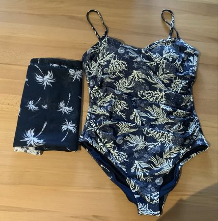 Tchibo Ladies Swimsuit & Pareo Set, Size 40/42 - Like New!