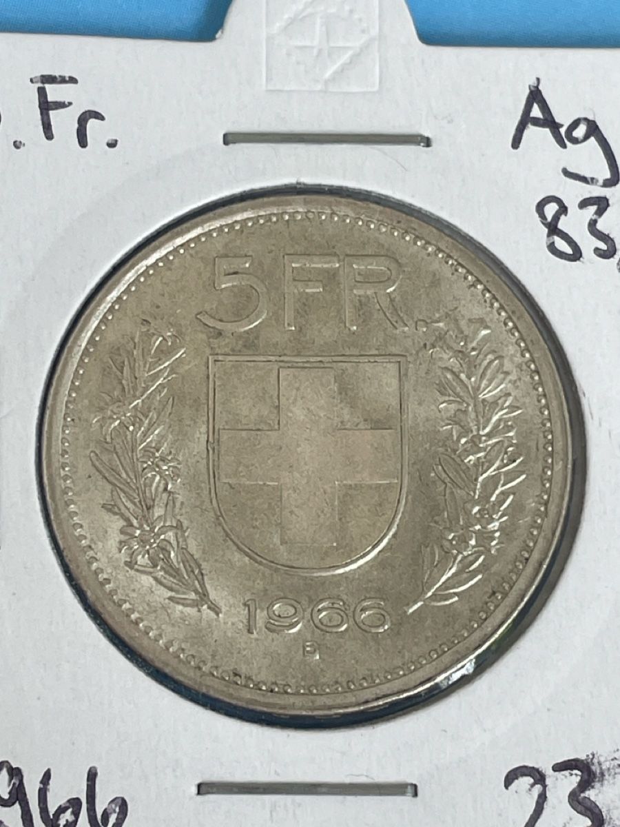 Tutti le monete: 5 Fr. 1966 - Silber .835 – Usato da Meilen venduto da Silver-Rules