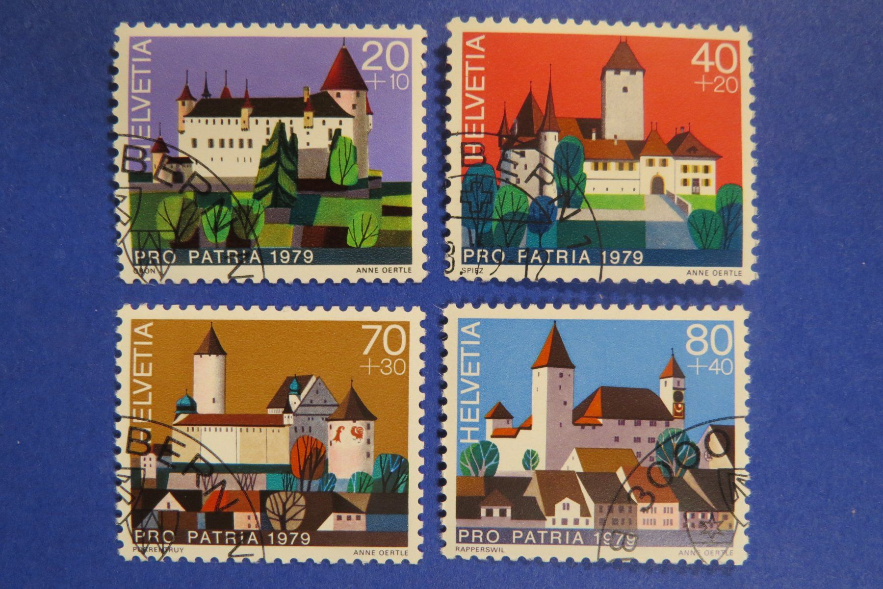 Tutti i francobolli: Serie Pro Patria 1979 - off.Ersttag-Eckstempel BERN – Usato da Brunnen venduto da Kumari