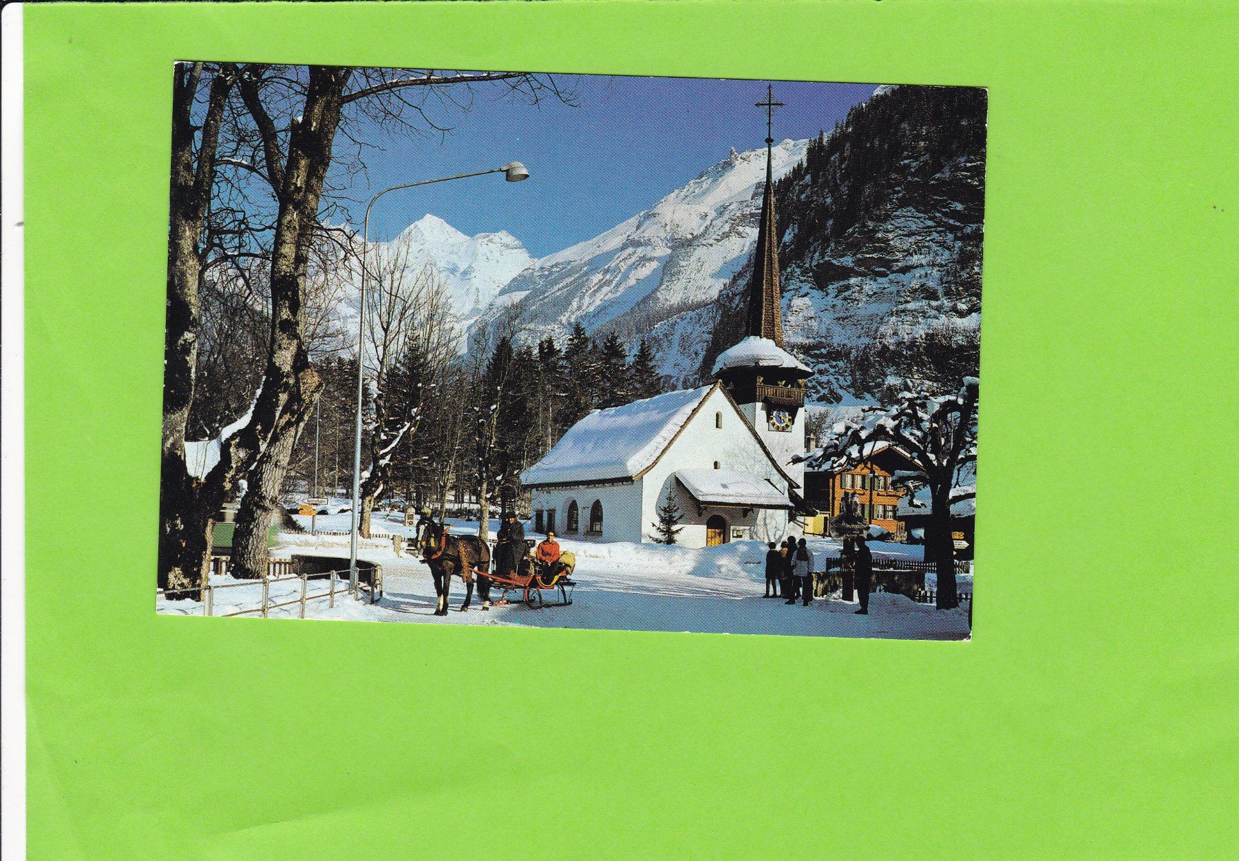 Cartoline postali: Kandersteg-Dorfstrasse-Kutsche-belebt – Usato da St. Peterzell venduto da neckertal