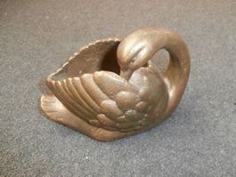 wunderschöne Schwanen Bronze Figur Schälchen Form