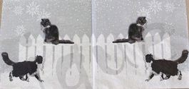 Serviette snowfall cats 25x25 (1077) 2Stk.